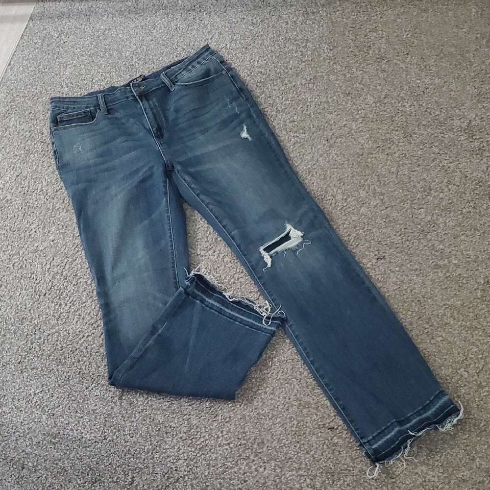 Judy Blue Dark Wash Distressed Bootcut Jeans